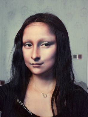 有名人そっくりメイクの達人、モナ?リザなどに大変身