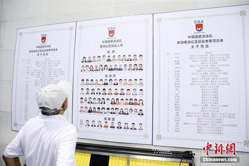 中國國家水泳代表チームが公開トレーニング