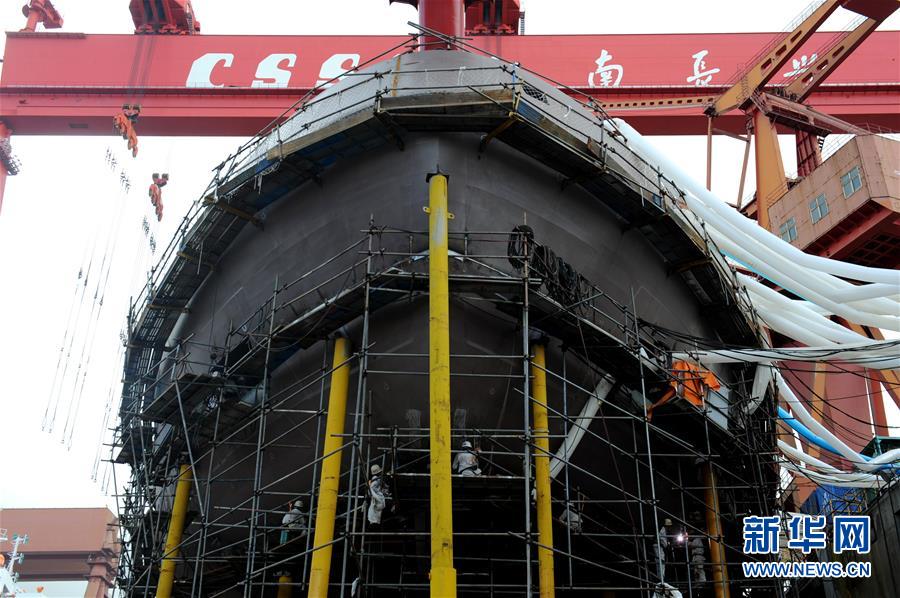 接合完了！主船體が露わになった極地科學(xué)観測(cè)砕氷船「雪竜2號(hào)」