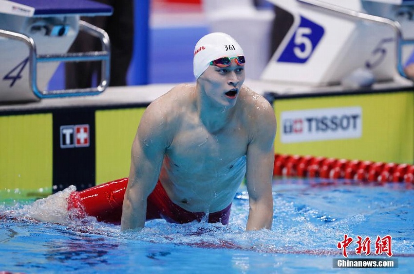 男子競泳200メートルで中國の孫楊選手が金メダル　第18回アジア大會