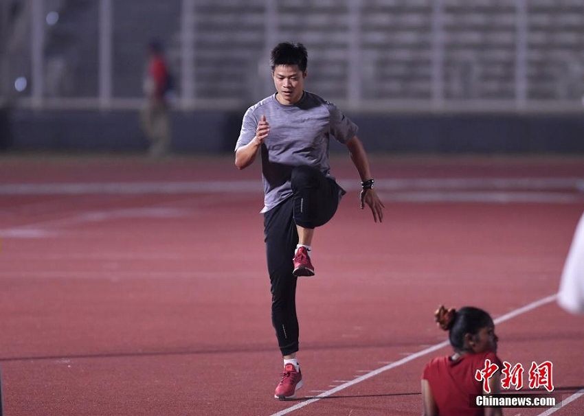 男子陸上の蘇炳添選手、アジア競(jìng)技大會(huì)で初トレーニング　目標(biāo)は金メダル