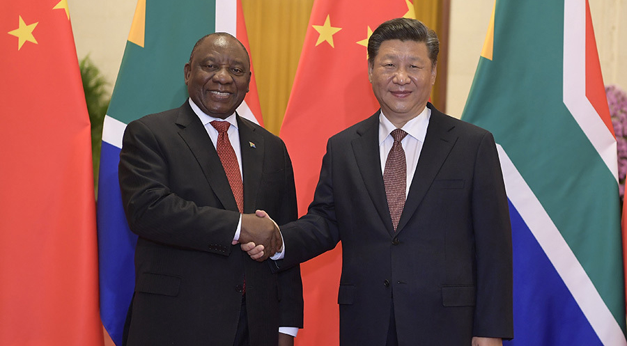 習(xí)近平主席がラマポーザ南アフリカ大統(tǒng)領(lǐng)と會(huì)談
