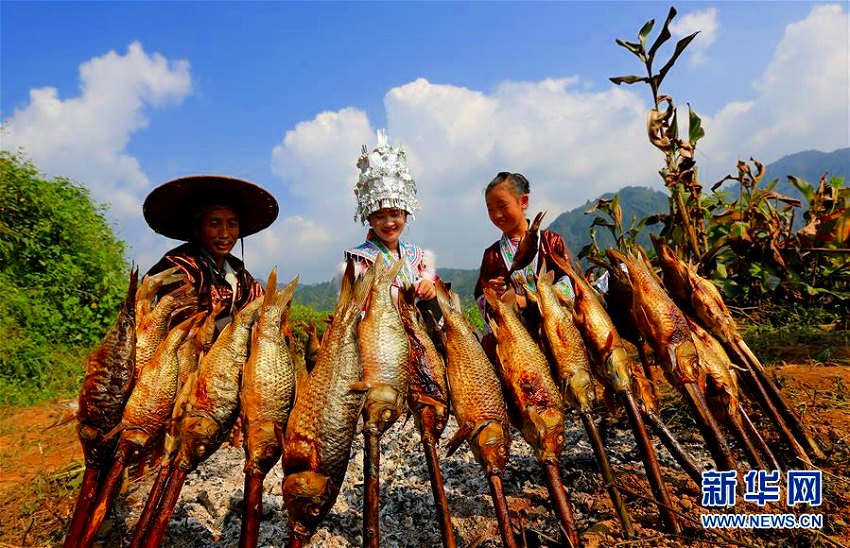 広西柳州市でミャオ族の豊作祝うイベント