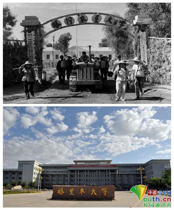 中國、大學(xué)生らが母校の校門の「ビフォーアフター」畫像投稿　変化を?qū)g感