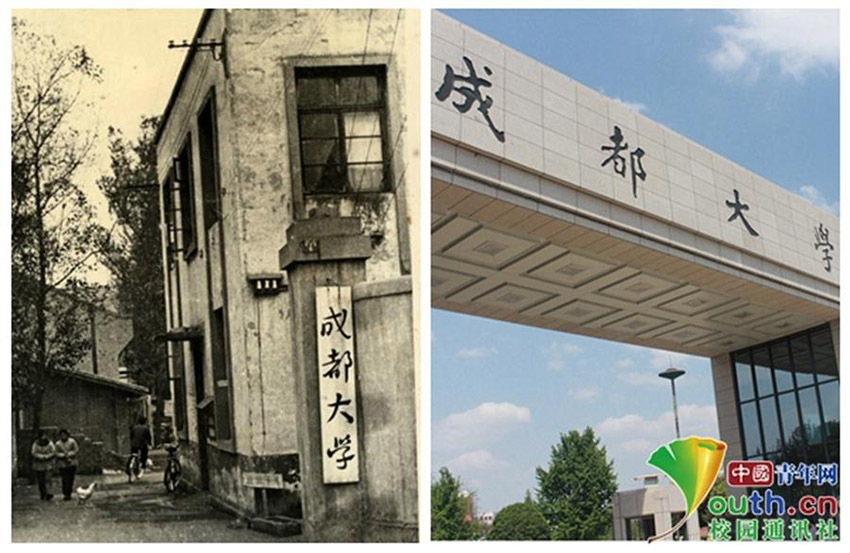 中國(guó)、大學(xué)生らが母校の校門の「ビフォーアフター」畫像投稿　変化を?qū)g感