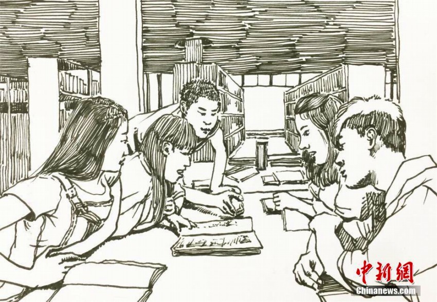 地質(zhì)大學(xué)の學(xué)生が描くサインペン畫「小錘君の物語」が話題に
