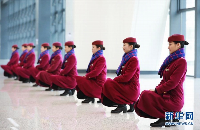 春節(jié)期間中の特別輸送體制に備え、乗務(wù)員の特別トレーニング