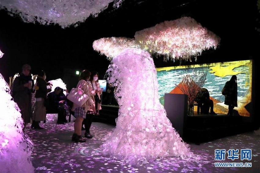 アート展を見學(xué)する人々（撮影?杜瀟逸）。