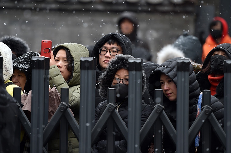 雪が舞い落ちる中、中央戯劇學(xué)院で2019年度本科生専門テスト　北京