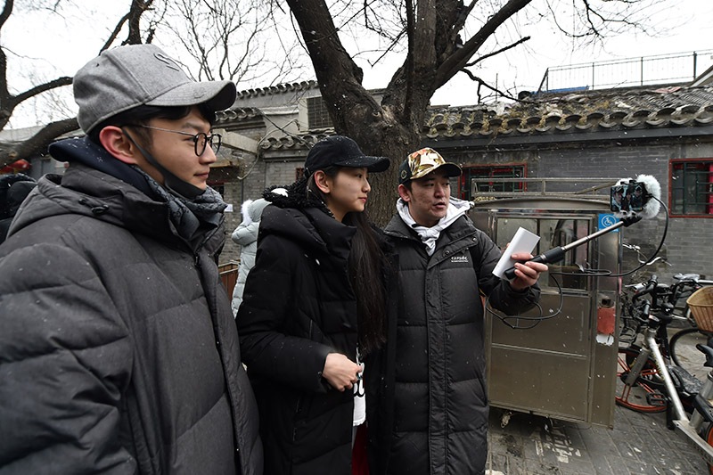 雪が舞い落ちる中、中央戯劇學(xué)院で2019年度本科生専門テスト　北京