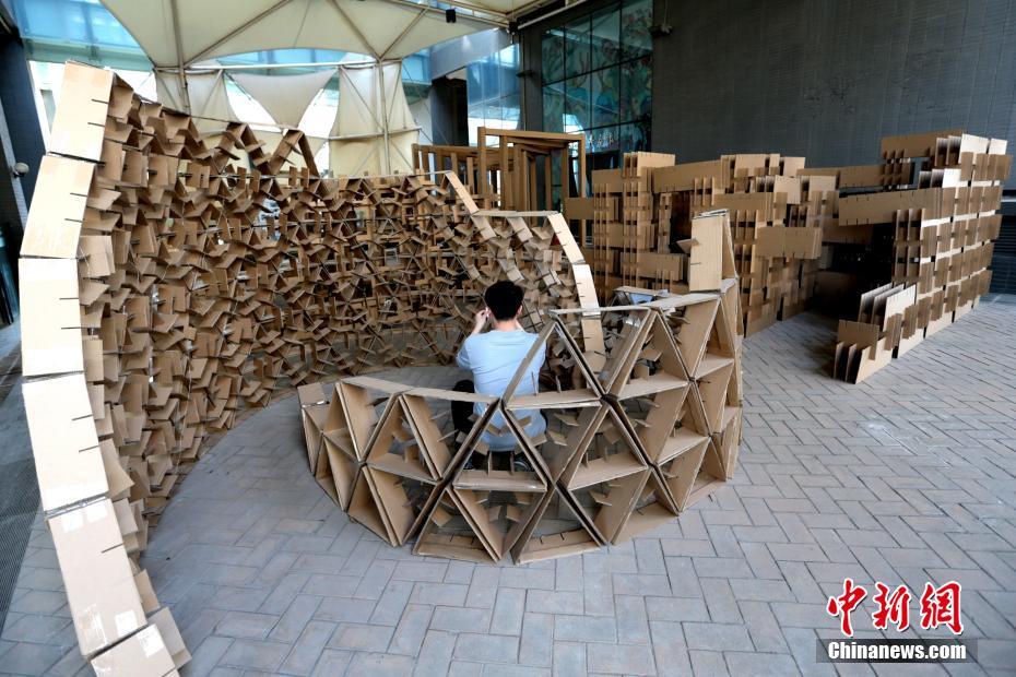 「段ボールによる立體建築」が西安の大學(xué)に登場　陝西省