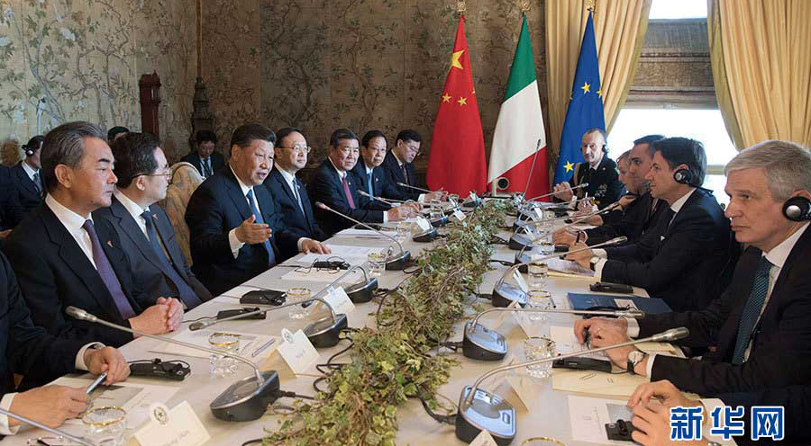 習(xí)近平國家主席がイタリアのコンテ首相と會談