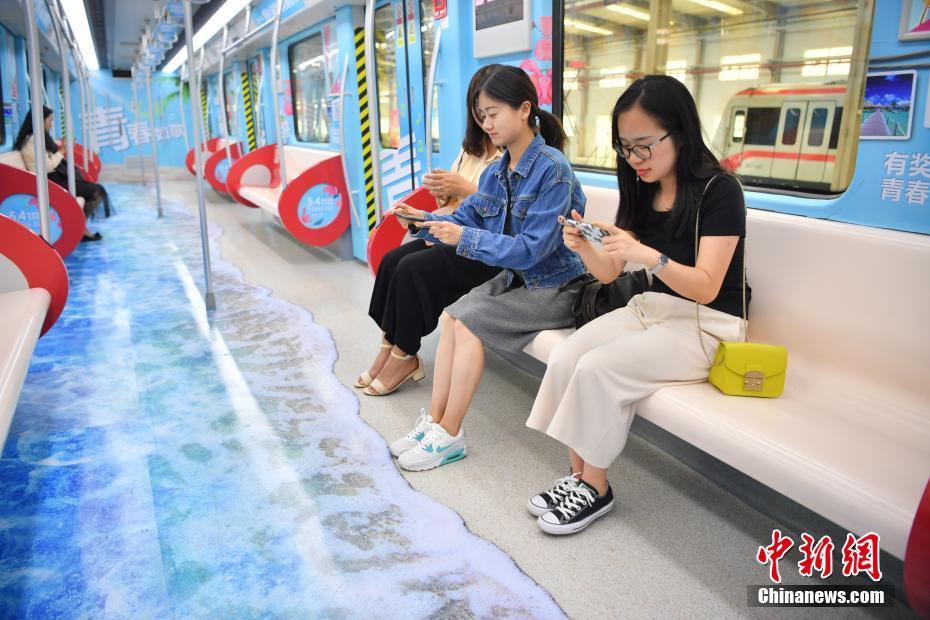 昆明に青年地下鉄シリーズ「青春號(hào)」特別車(chē)両が登場(chǎng)　雲(yún)南省