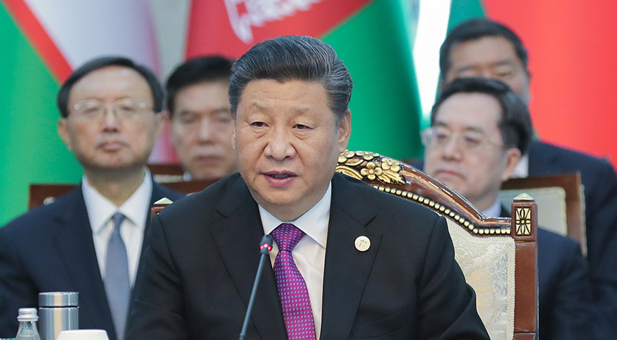 習(xí)近平主席「手を攜えより緊密なSCO運(yùn)命共同體を構(gòu)築」