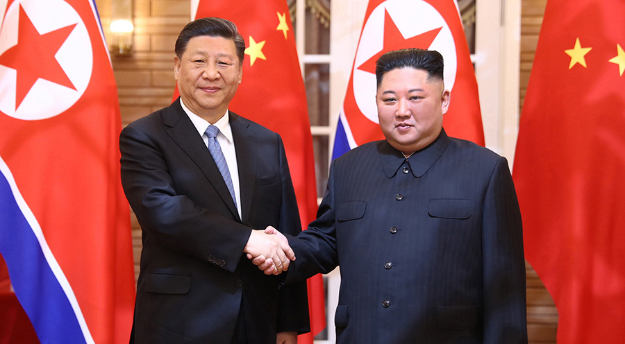 中朝首脳が平壌で會談