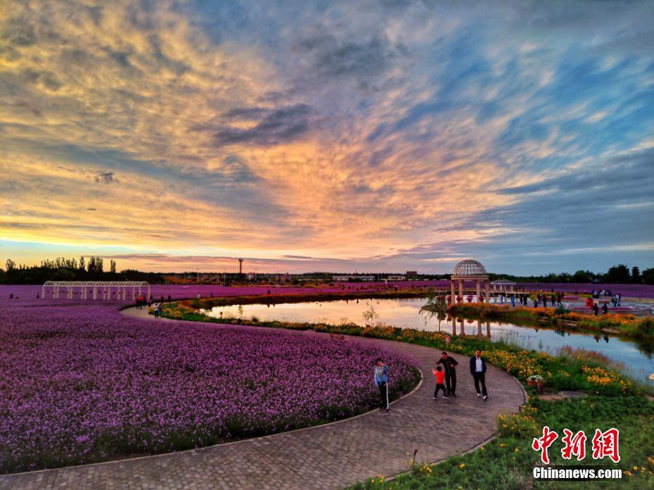 雨上がり、美しい夕焼け広がる甘粛省金昌市