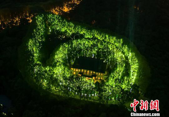 南京?紫金山蛍光ランが美齢宮を「點(diǎn)す」 江蘇省