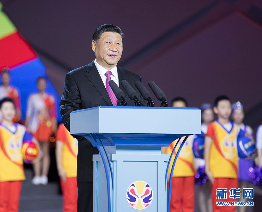 習(xí)近平國家主席がバスケワールドカップ開會式に出席