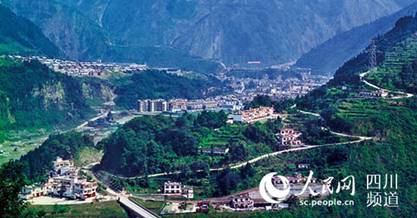 再建された映秀鎮(zhèn)の様子（提供?ブン川県委員會宣伝部）。