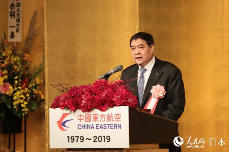挨拶を述べる中國東方航空集団有限公司の田留文副総経理。