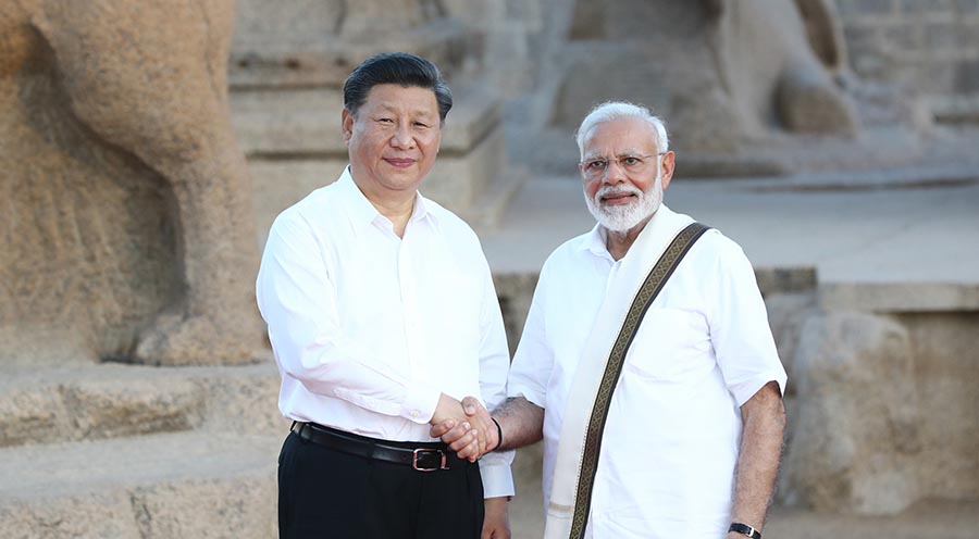 習(xí)近平國(guó)家主席がインドのモディ首相と會(huì)談