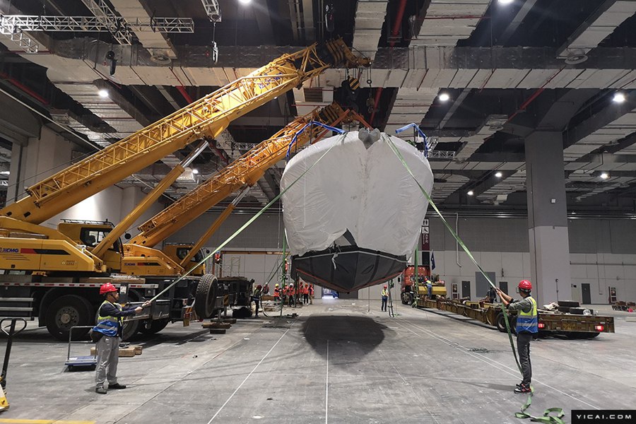 全長20メートル！　第2回輸入博最初の展示品が會場へ