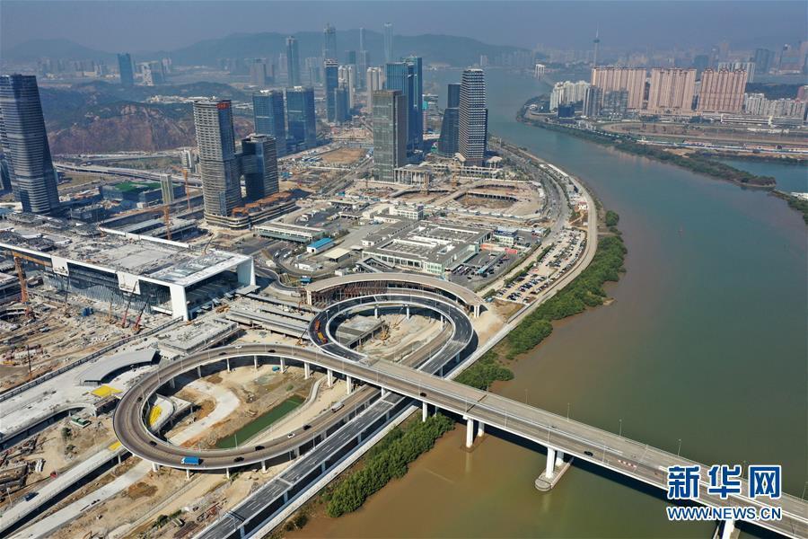 新橫琴出入境検査場(chǎng)（12月11日にドローンで撮影?金良快）。