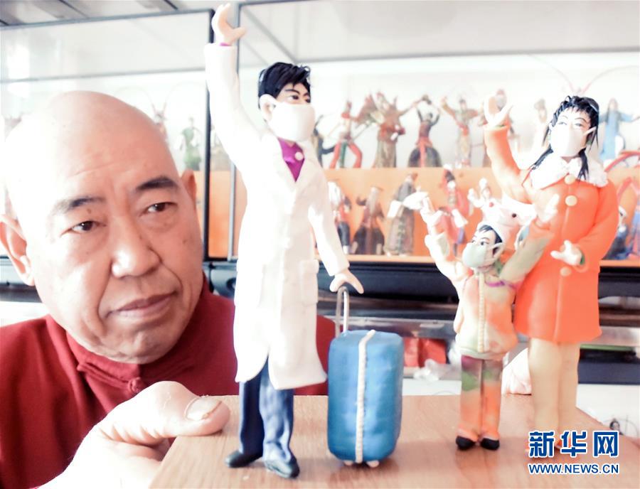天津のしんこ細(xì)工職人が新型肺炎と闘う醫(yī)療従事者らに作品で敬意示す