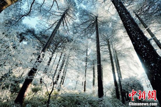 江西三清山、立春後初めての降雪を観測