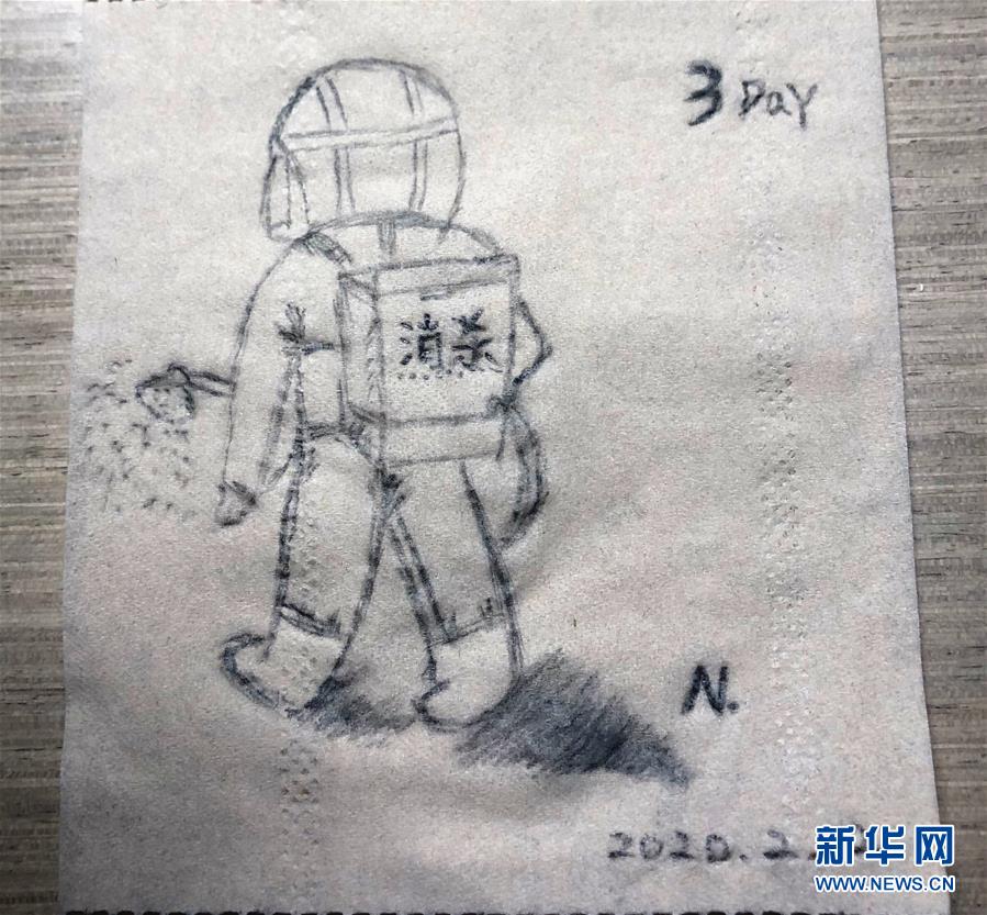 描く線は薄いが情は濃い　新型肺炎最前線を描く看護(hù)師のイラスト