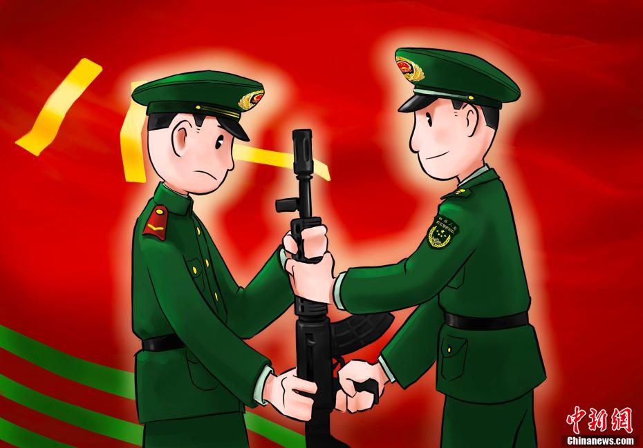 武裝警察の新兵がイラストで兵卒の成長(zhǎng)過(guò)程を描く