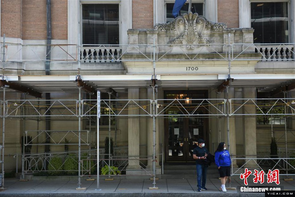 新型肺炎拡大で米首都ワシントンで建築物の補修?改修進む