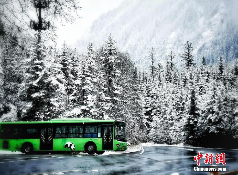 九寨溝で3日連続降雪、「童話の世界」に変身　四川省