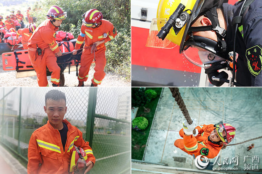 気溫40度の中でも持ち場(chǎng)を守る消防員に敬意！　広西