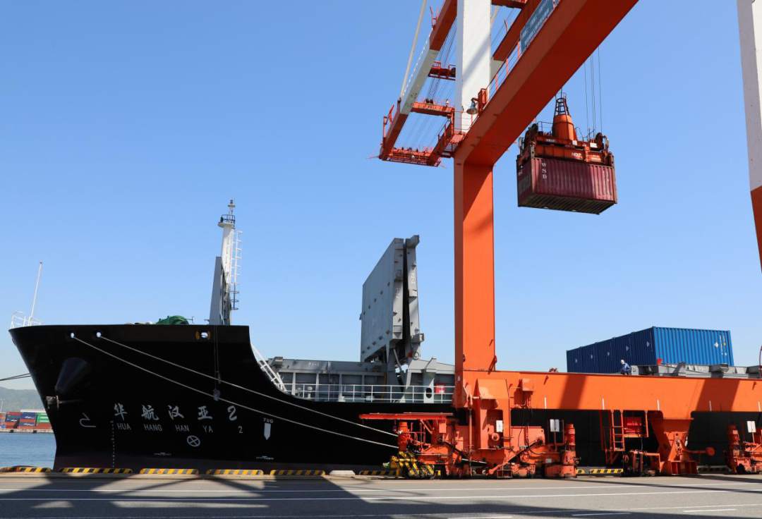 マスク積載し、武漢を出航したコンテナ船「華航漢亜2號(hào)」が日本に到著