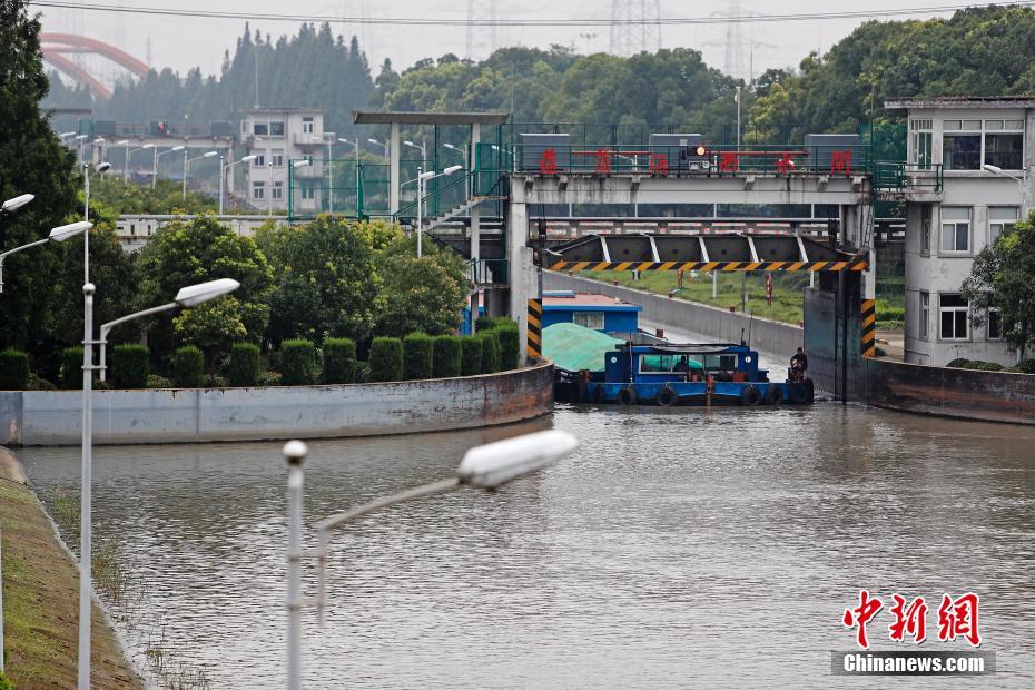 上海の一部水門が洪水対策の放流のため開扉　堤防のパトロール強(qiáng)化 