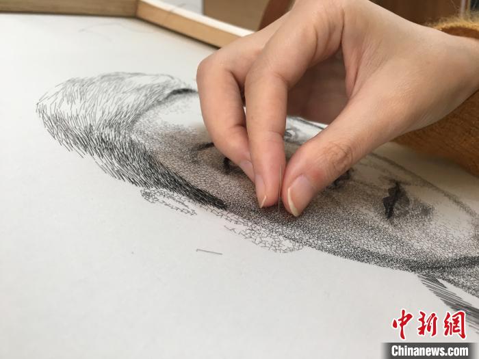 溫州髪繍、髪の毛で作られた刺繍作品　浙江省