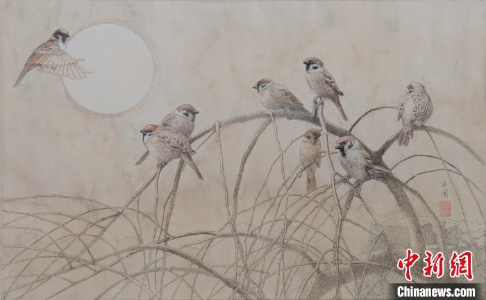 溫州髪繍、髪の毛で作られた刺繍作品　浙江省