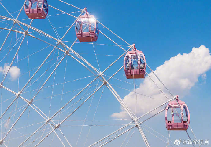 誰と乗りたい？一周13分14秒の「桜色の観覧車」　湖北省武漢