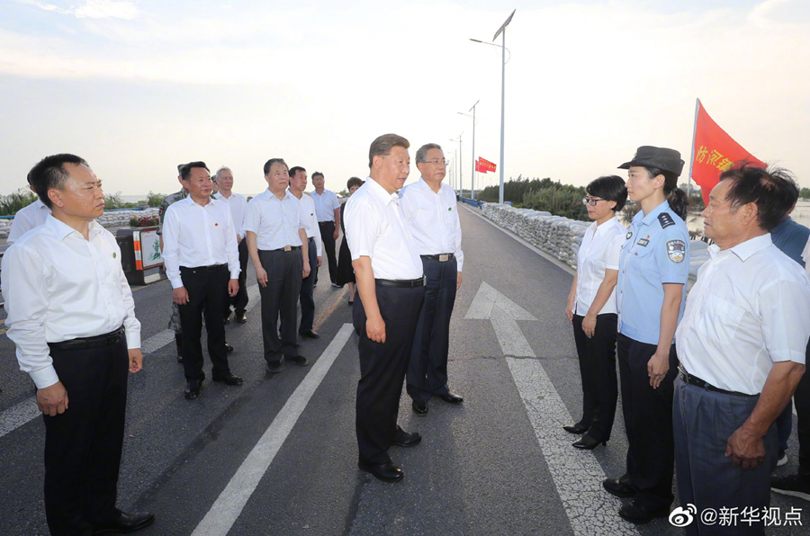 習(xí)近平総書記が合肥視察　水害対策の最前線の人員を慰問(wèn)