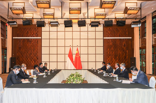 中國(guó)とインドネシアが外相會(huì)談　「オフライン外交」を再開