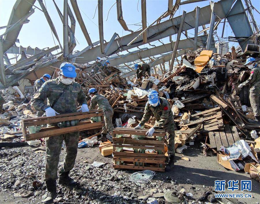 中國PKO部隊が爆発事故後のベイルート再建を支援