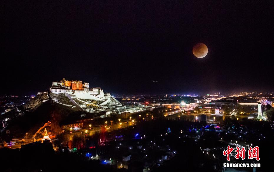 ポタラ宮の夜景（撮影?趙延）。
