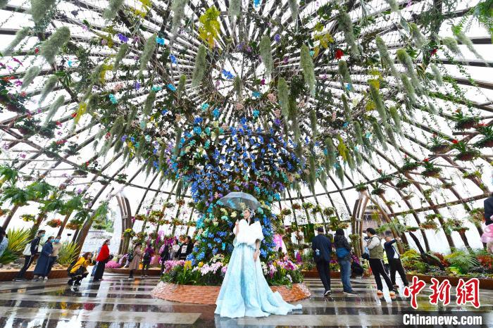 花博會の展示會場に見學に訪れた多くの市民（撮影?陳超）。