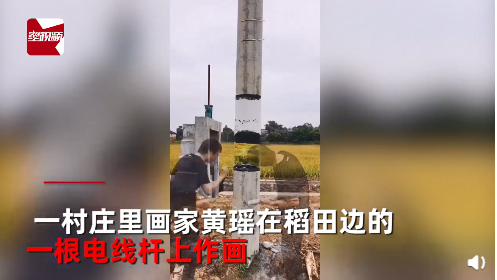 電柱が真ん中で切れてる？背後の風(fēng)景に溶け込ませたビックリ絵畫