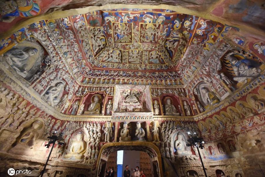 3Dプリンタ技術で復元された雲(yún)崗石窟の「音楽窟」（寫真著作権は東方ICが所有のため転載禁止）。