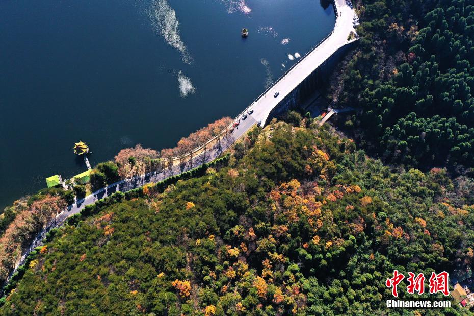 観光客を魅了する秋色に染まった江西省廬山