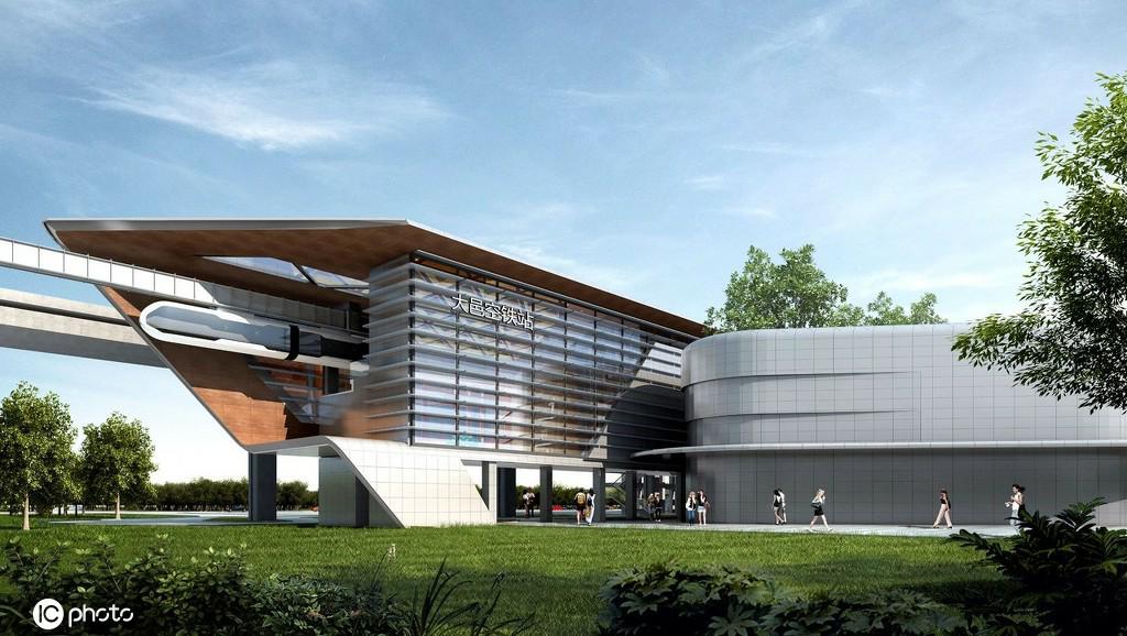 大邑駅の完成予想図（寫真著作権は東方ICが所有のため転載禁止）。