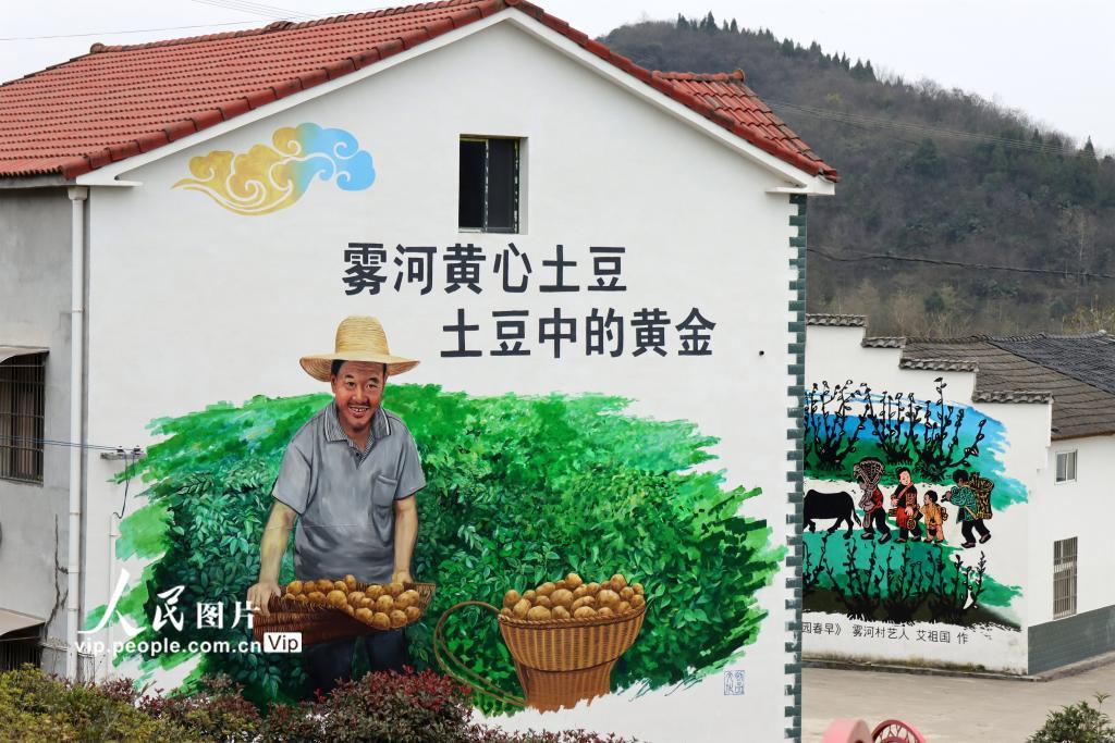 郷村を彩り郷愁を誘う壁畫や壁絵　湖北宜昌