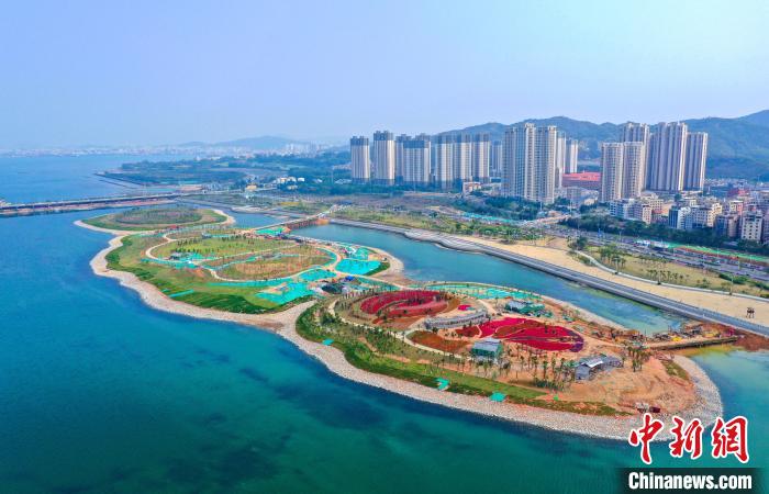 上空から撮影した美しい人工島　福建省アモイ